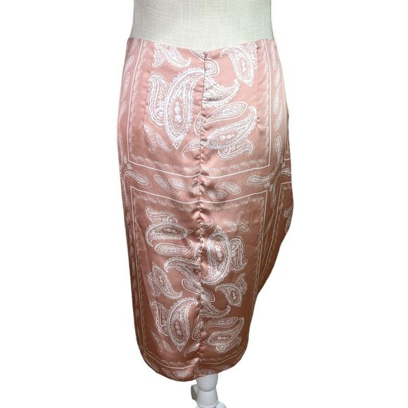 Lamarque Paisley Draped Wrap Skirt Pink Medium - Picture 3 of 10